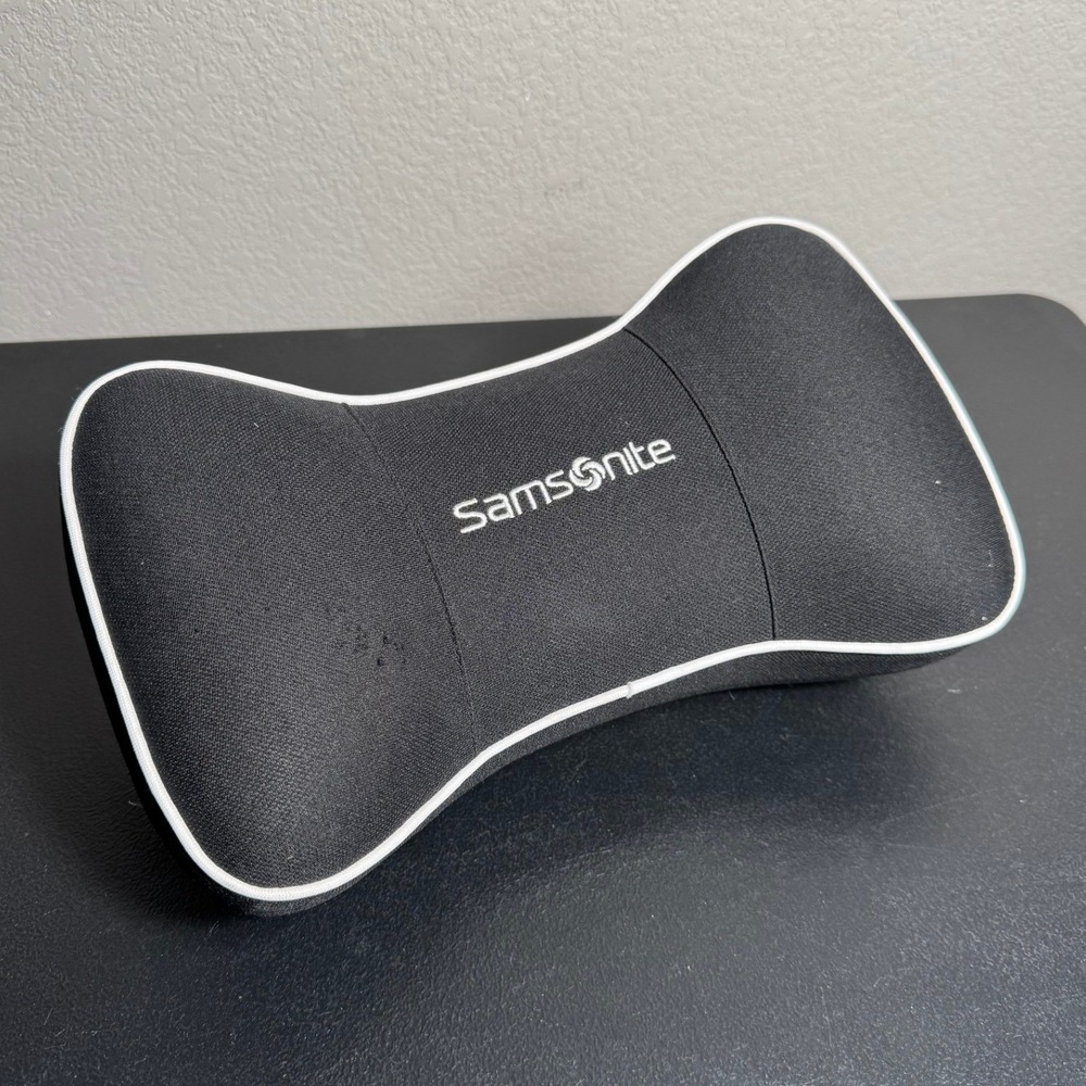 Samsonite Memory Foam Neck‎ Support Pillow Black Mesh Car Headrest Cushion Strap